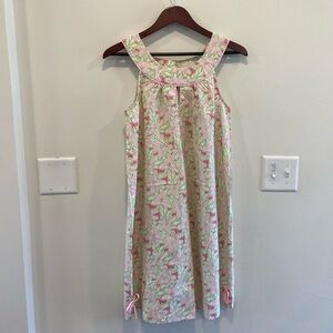 Lily Pulitzer pink and green floral pastel a line dress in size medium